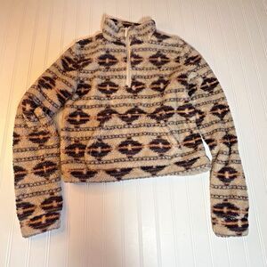 Aéro Southwest Aztek Fleece Quarter-Zip Pullover Jacket Women Size M